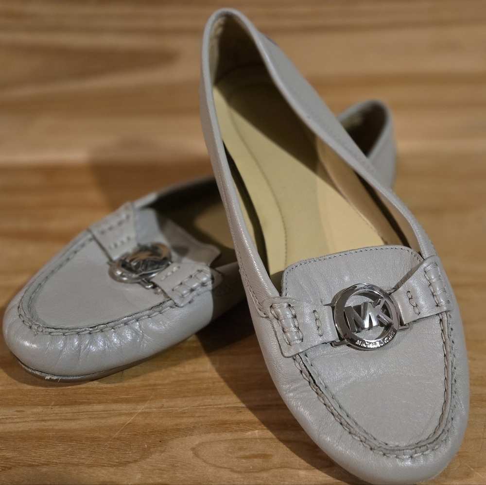 Gray Leather Michael Kors Loafers